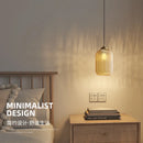 Axyaa Vintage Stripe Glass Pendant Lamps LED E27 Sconces Smoke Gray Amber Glass