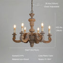Axyaa Roman Pillar Chandeliers Wooden Carved Hanging Lights Vintage Elegant Pendant Light