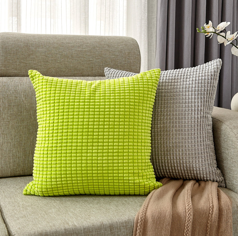 Nordic Corduroy Pillow Cover 50x50cm Super Soft by Axyaa
