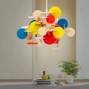 Axyaa Wooden Chandelier: Nordic Bau Pendant Lamp for Kids Room, Dining Room, Shop, or Coffee Decor
