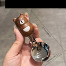 Axyaa Cute Bear Rabbit Cat Stainless Steel Fruit Fork Dessert Spoon