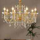 Axyaa Golden Crystal Pendant Lighting for Luxury Living Spaces