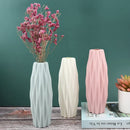 Axyaa White Ceramic-Style Plastic Flower Vase Pot for Home Decoration