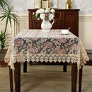 Axyaa Lace Table Cover: Embroidered Luxury Dining Tablecloth for Home Decor & Wedding