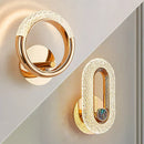 Axyaa Crystal LED Wall Light, Modern Indoor Round/Oval Sconce for Home Decor
