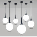 Axya White Glass Ball LED Pendant Light for Modern Living Room Fixture