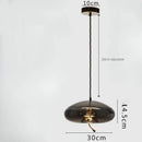 Axyaa Blue Glass LED Pendant Lamp for Coffee Shop & Bar Counter Chandelier