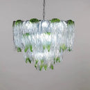 Axyaa Green Glass Chandelier for Living Room, Bedroom, Restaurant & Hotel