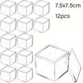 Axyaa Mini Acrylic Storage Boxes with Lids - Clear Square Display Containers