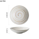 Axyaa Spiral Ceramic Bowl Set for Restaurant, Soup, Salad, Pasta, Dessert, Sushi