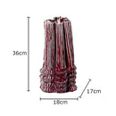 Axyaa Wrinkled Ceramic Vase with Artificial Flowers for Stylish Room Decor