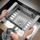 Axyaa Stainless Steel Sink Drain Rack: Multifunctional Storage Basket for Dishes, Fruits, and Vegetables