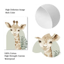 Custom Name Nordic Cute Animal Art Print Canvas Painting Lion Giraffe Poster by Axyaa