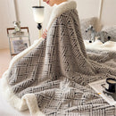 Axyaa Plush Fleece Throw Blanket for Sofa Bed - Warm Double Layer Plaid Blanket