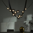 Axyaa Leather Belt Ceiling Chandelier - Modern LED Design - Home Decor Fixture