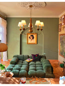 Axyaa Vintage Fabric Wood Chandelier for Home Lighting
