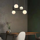 Axyaa Glass Ball Chandelier: Modern Nordic LED Ceiling Lamp for Room Decor.
