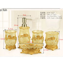 Axya Bathroom Resin Set: Dispenser, Toothbrush Holder, Cup, Soap Dish, Tray, Toilet Brush, Wastebin