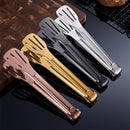 Axyaa Stainless Steel BBQ Tongs - Three Wire Clip for Meat & Salad