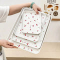 Axyaa Cherry Pattern Serving Tray: Multifunctional Kitchen & Jewelry Organizer