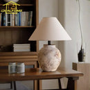 Axyaa Vintage Ceramic Table Lamp in Medieval Zen Art Style