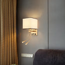 Axyaa Nordic Wall Lamp with USB Port, 2 Spotlights for Home Decor, Bedroom, Living Room
