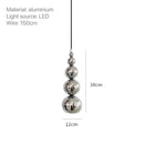 Axyaa Modern Minimalist Pendant Light - Chrome Small Hanging Lamp for Living Room & Bedroom