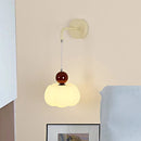 Axyaa Cream Style Bedside Pumpkin Wall Lamp | Modern Minimalist LED Lighting