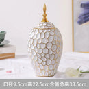 Axyaa Ceramic Flower Vase with Lid - Floral Arrangement & Storage Solution