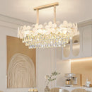 Axyaa Modern Minimalist Crystal Chandelier for Living Room, Bedroom, and Dining Room