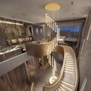 Axyaa Gold Crystal Duplex Chandelier - Rotating, Luxurious Design for Home Staircase
