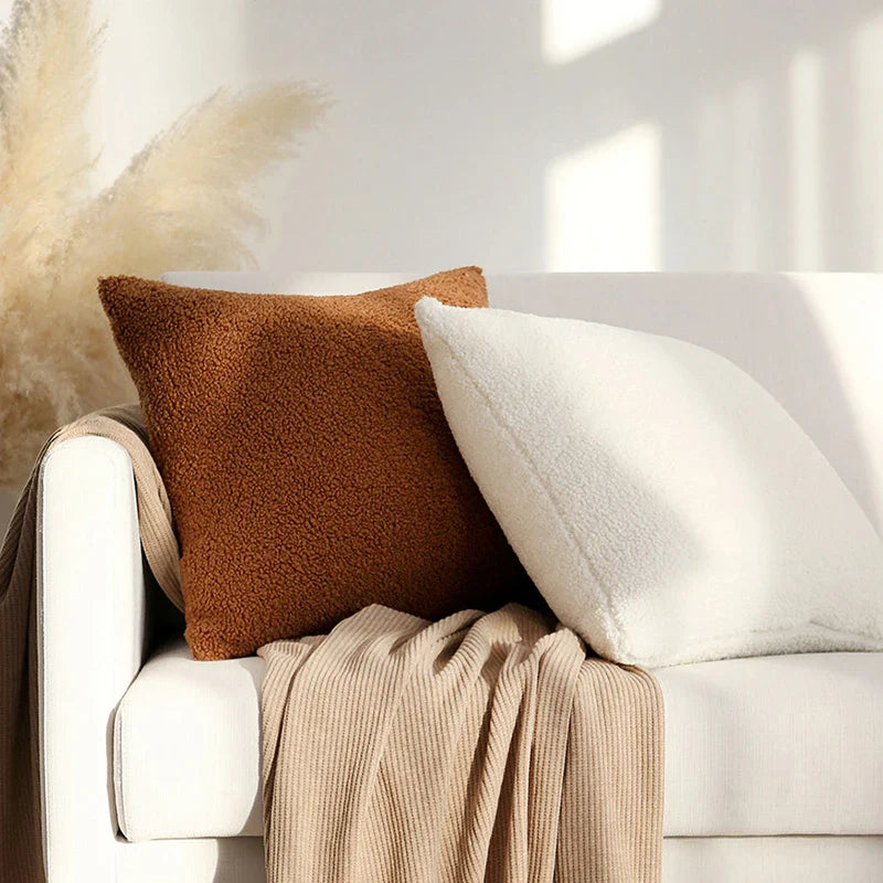 Axyaa Plush Cushion Cover 45x45cm for Sofa Living Room Decor