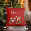 Axyaa Christmas Printed Pillow Covers for Sofa, Bedroom, Car - Rectangular Cushion Cover