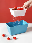 Axyaa Double Layered Fruit Tray Drainage Basket Melon Seed Box Storage Tray