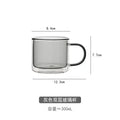 Axyaa Double-Layer Glass Mug with Handle, Heat-Resistant, Kawaii Design