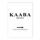Kaaba Al Aqsa Mosque Black White Islamic Calligraphy Wall Art Canvas Print by Axyaa