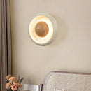 Axyaa Retro Round Stone Wall Lamp for Bedroom and Living Room