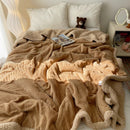 Axyaa Rabbit Fur Blanket: Thick Warmth, Soft Plush - Autumn/Winter Sofa Throw