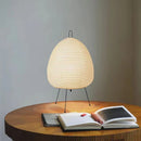 Axyaa Japanese Rice Paper Lamp with Tricolored Bulb and Metal Feet