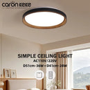 Axyaa 20" Wood Grain LED Ceiling Light with Remote Control Dimming