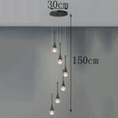 Axyaa Crystal Stair Chandelier Light - LED Ceiling Lamp for Living Room
