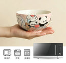 Axyaa 5-Inch Ceramic Panda Rice Bowl - Microwave Safe, High Aesthetic Value