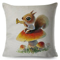 Axyaa Watercolor Animal Pillowcase - Cute Cartoon Design for Living Room Sofa