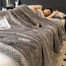Axyaa Coral Fleece Thicken Velvet Warm Blanket for Bed, Autumn Winter Comfortable Quilt