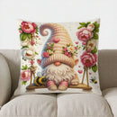 Axyaa Gnome & Flower Swing Heart Pillow Cover