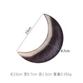 Axyaa Moon Shaped Ceramic Sushi Serving Plate Set for Molecular Cooking