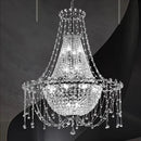Axyaa Luxury Crystal Chandelier for High Ceiling Living Room