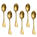 Axyaa Mini Gold Spoon Set for Coffee, Dessert, Tea - 6Pcs Stainless Steel Kitchen Accessories