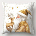 Axyaa Christmas Santa Fawn Pillowcase - Festive Home Decoration
