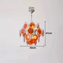 Axyaa Murano Glass Chandelier: Colorful Round Slice Shade Light Fixture